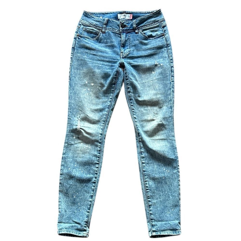 CAbi Bleach Splatter Cinch Skinny Jeans